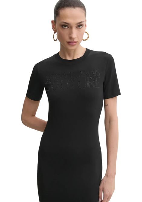 Abito T-shirt cristalli Institutional Logo VERSACE JEANS COUTURE | Abiti | 78HAOS04 CJ01S899